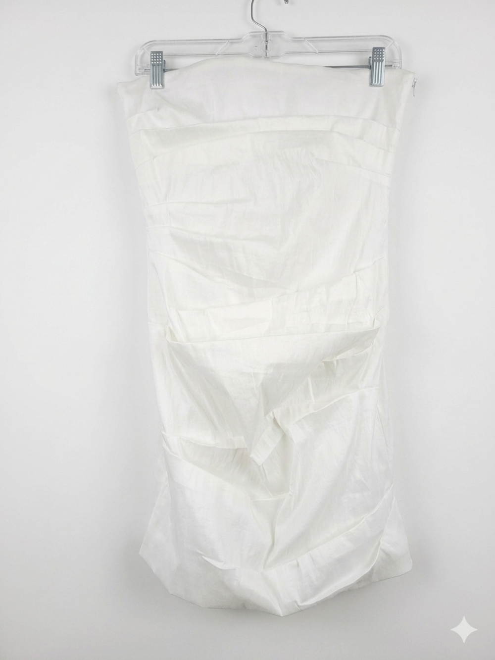 Betsey Johnson Strapless White Cocktail Dress with detachable long black bow.